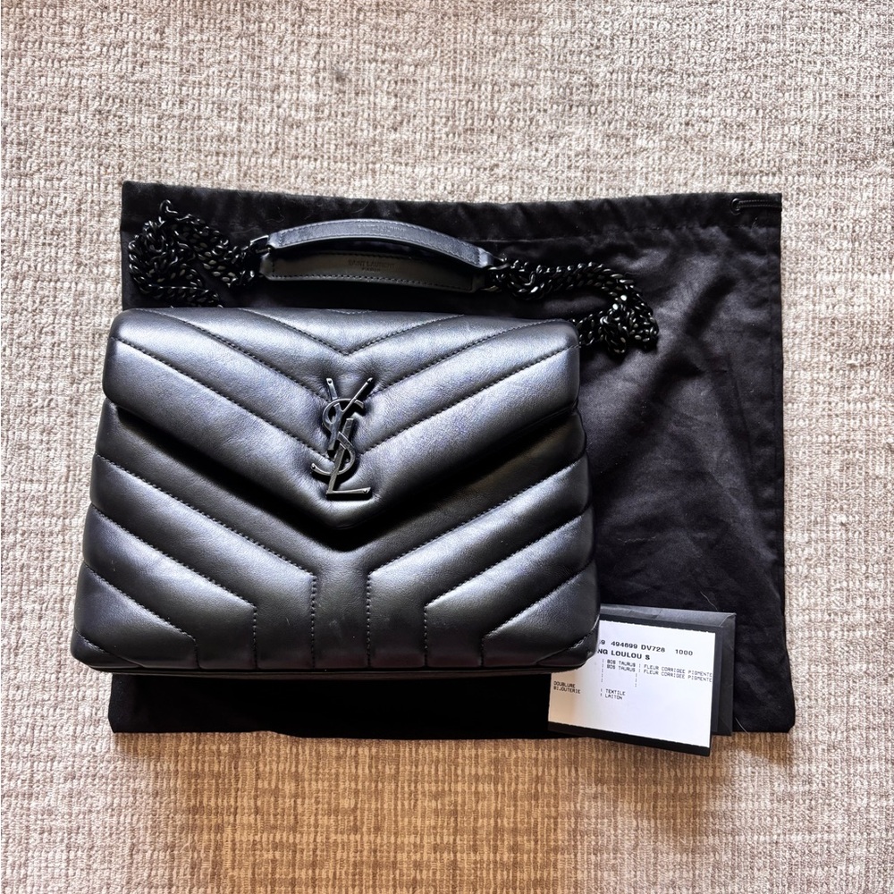 Saint Laurent Black Small Loulou Shoulder Bag
